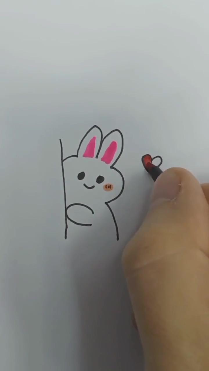 Satisfying art, how to draw a cute rabbit #satisfying #draw #sketch #art #myart #paint | x. o. x. o doodle