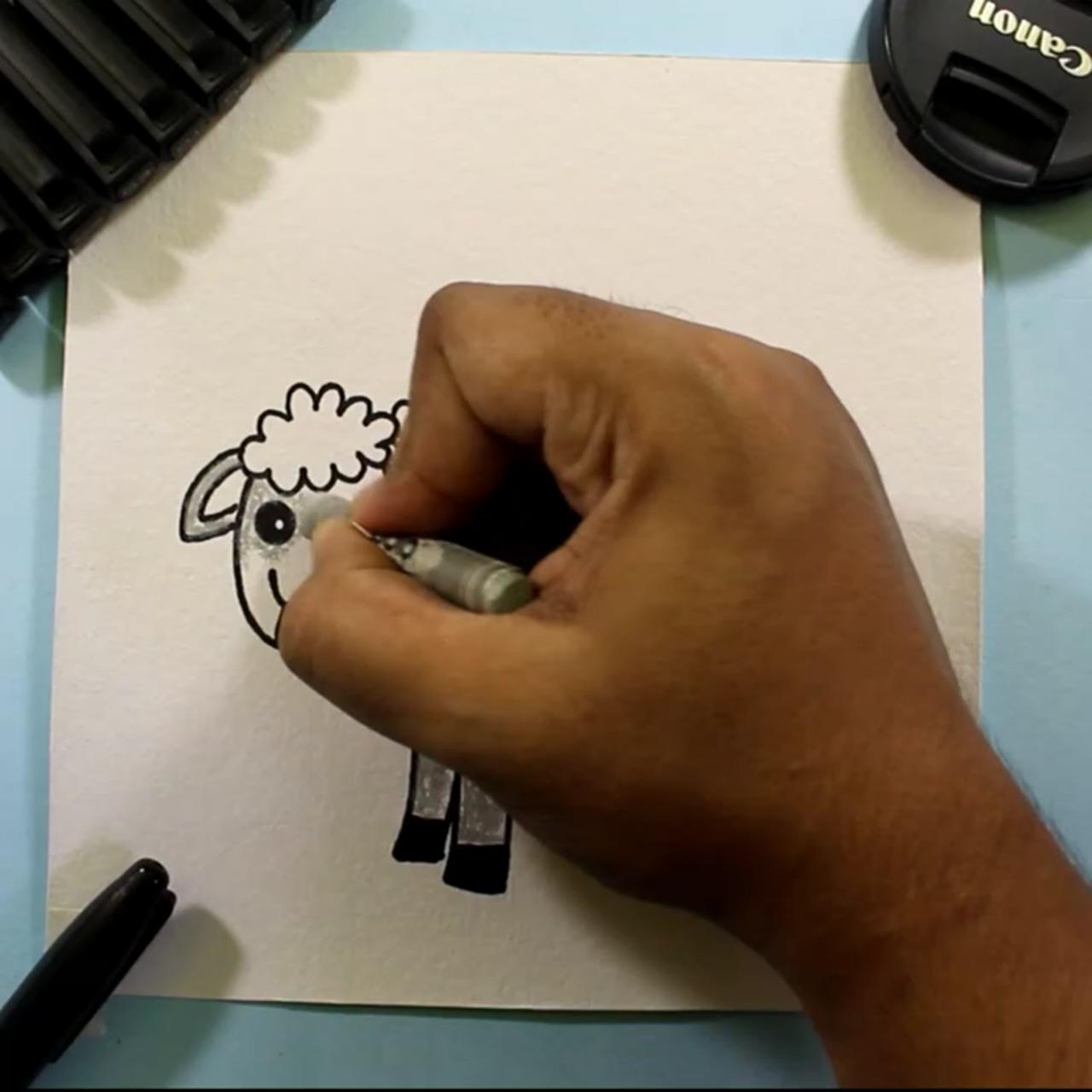 Sheep drawing for kids - draw for kids | easy drawings sketches