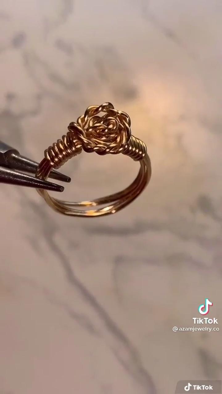 Wire rose ring tutorial; diy wire jewelry rings
