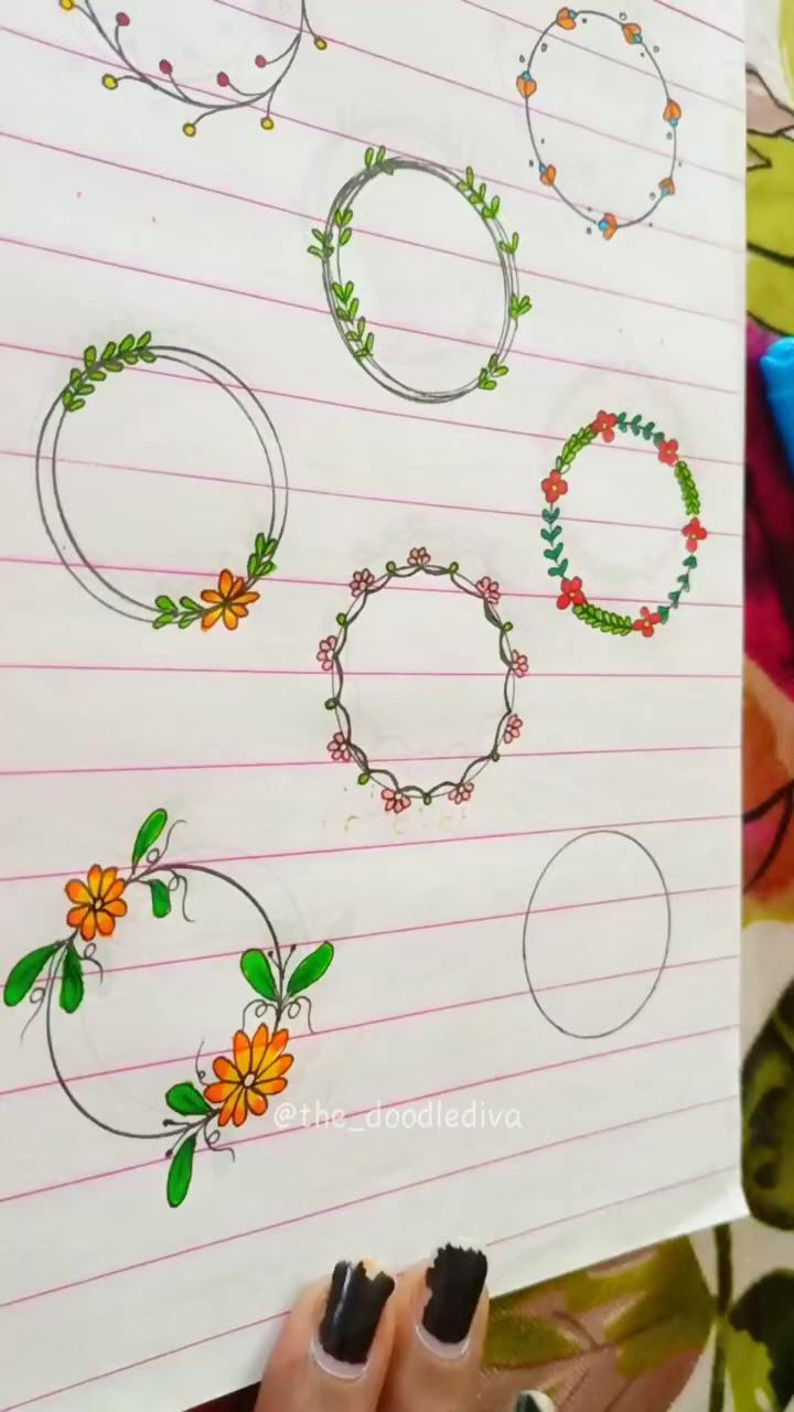 Wreath doodle ideas for bullet journal; journals