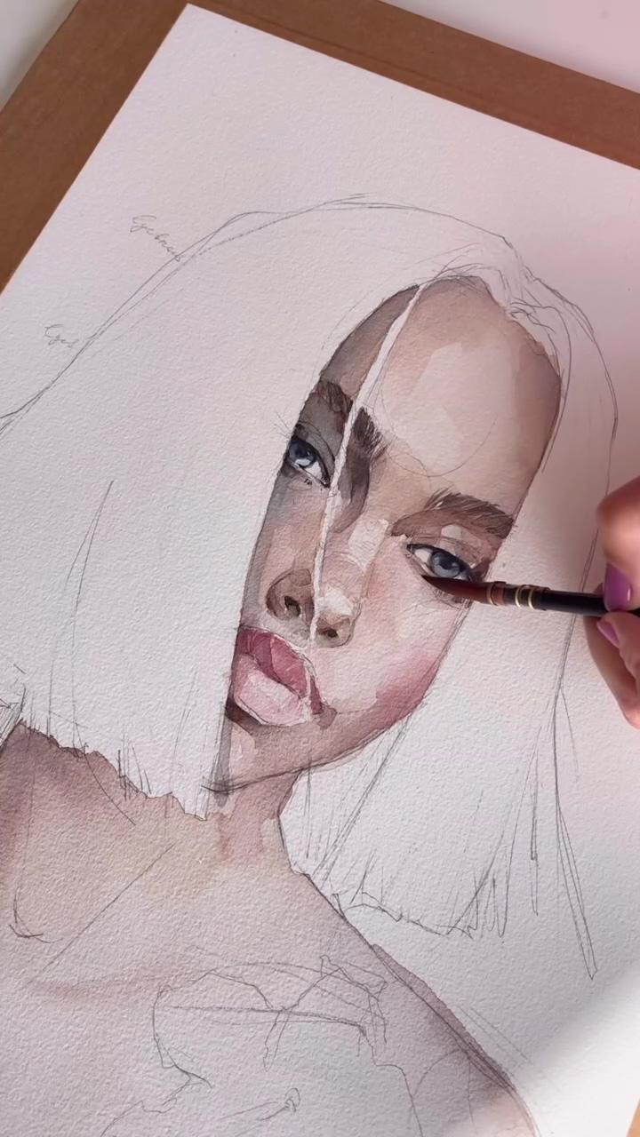 Azalea painting process | watercolor pencil art