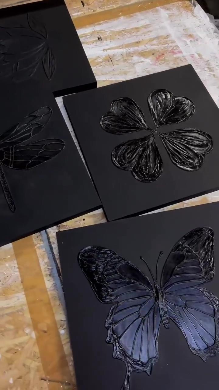 Black line minimalist butterfly painting | butterfly art