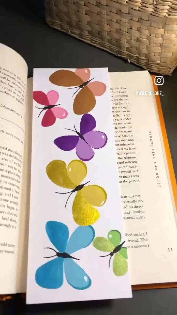 Diy butterfly painting bookmark; space saving diy closet