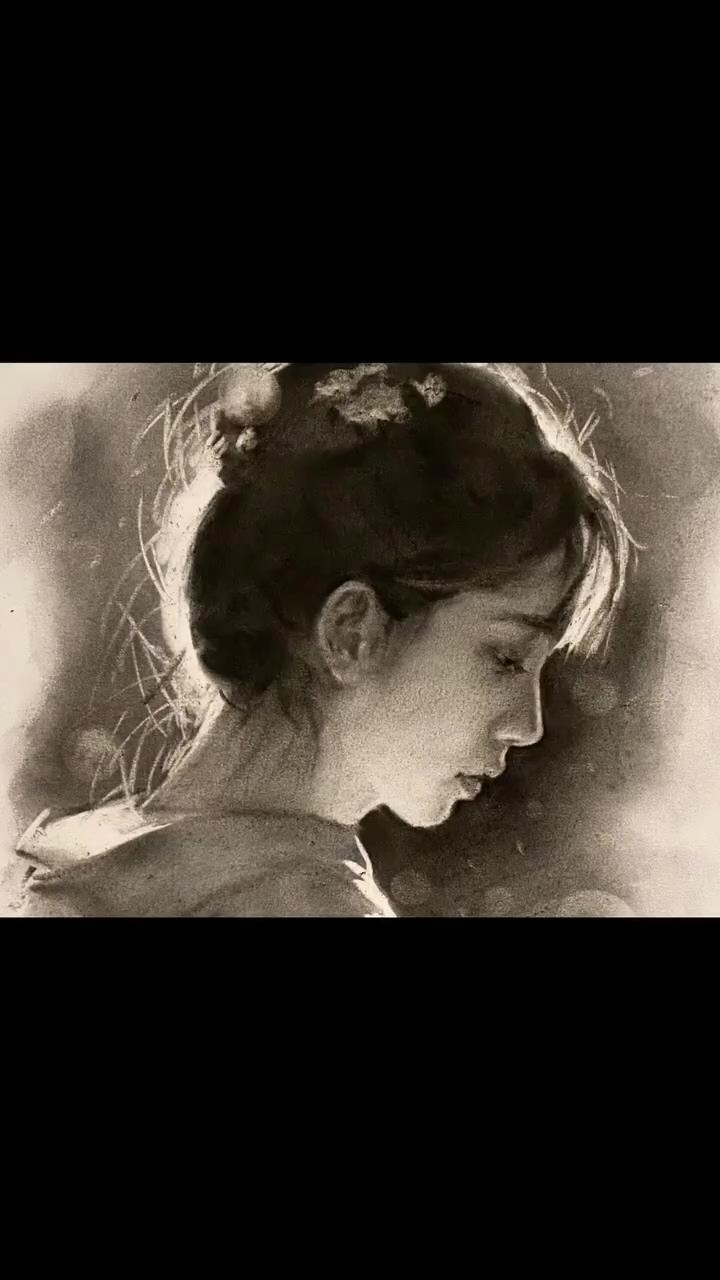 Draw with chalk | pencil portrait drawing