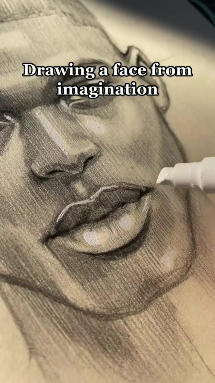 Drawing a face from imagination; realistic drawings