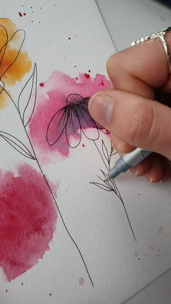 Easy watercolor flower technique for beginners | watercolor wildflowers