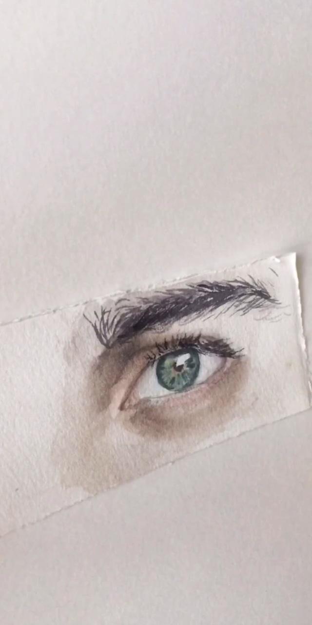 Eye in watercolor. writing process; watercolor portrait tutorial