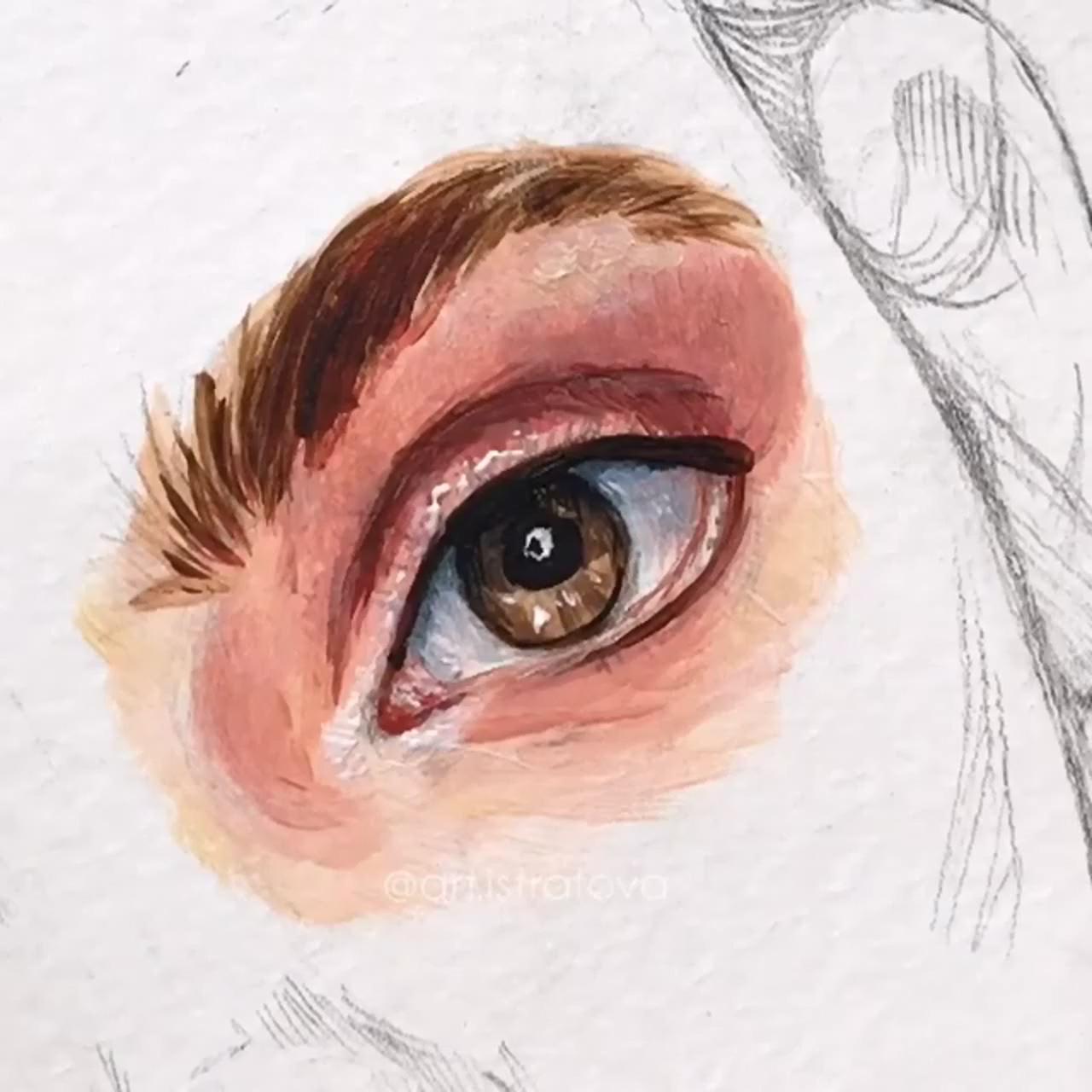 Eye tutorial realistic colored drawing stages | realistic drawings