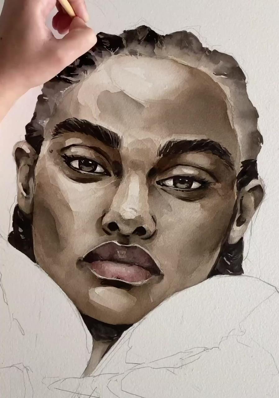 Face art watercolor | watercolor paintings tutorials