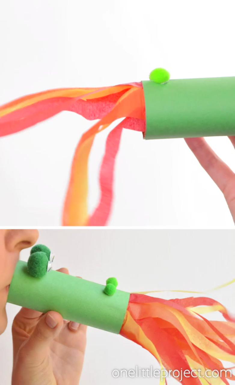 Fire breathing paper roll dragon craft | daycare crafts