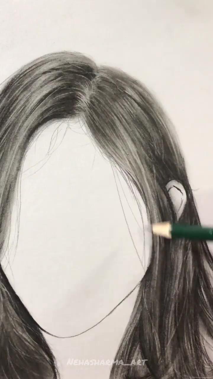 How i draw realistic charcoal drawing, tutorial realistic draw by nehasharma_art | learn how to draw hairstyle