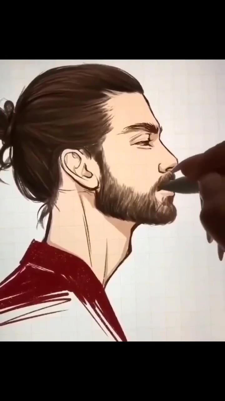 How to draw a beard | digital painting tutorials