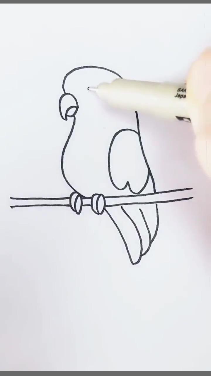 How to draw a bird - step by step instructions | how to draw a towel step by step tutorial