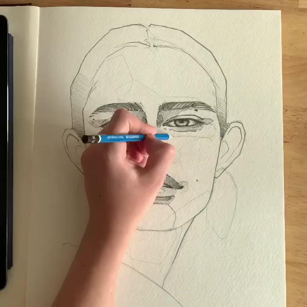 How to draw a portrait o by polina bright | watercolour portrait by polina bright