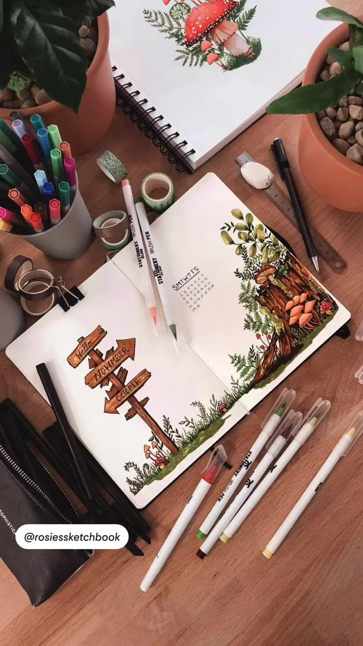 Journal cover page; painting art lesson