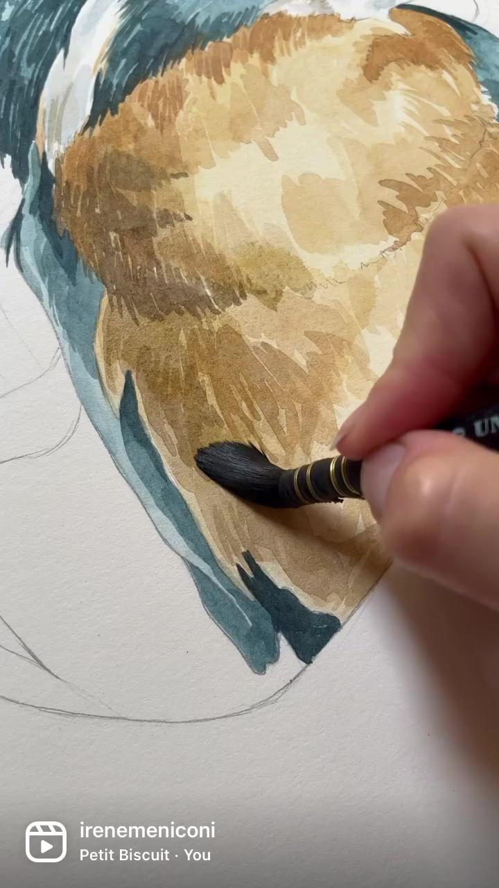 King fisher - watercolor painting on paper wip; creative girl
