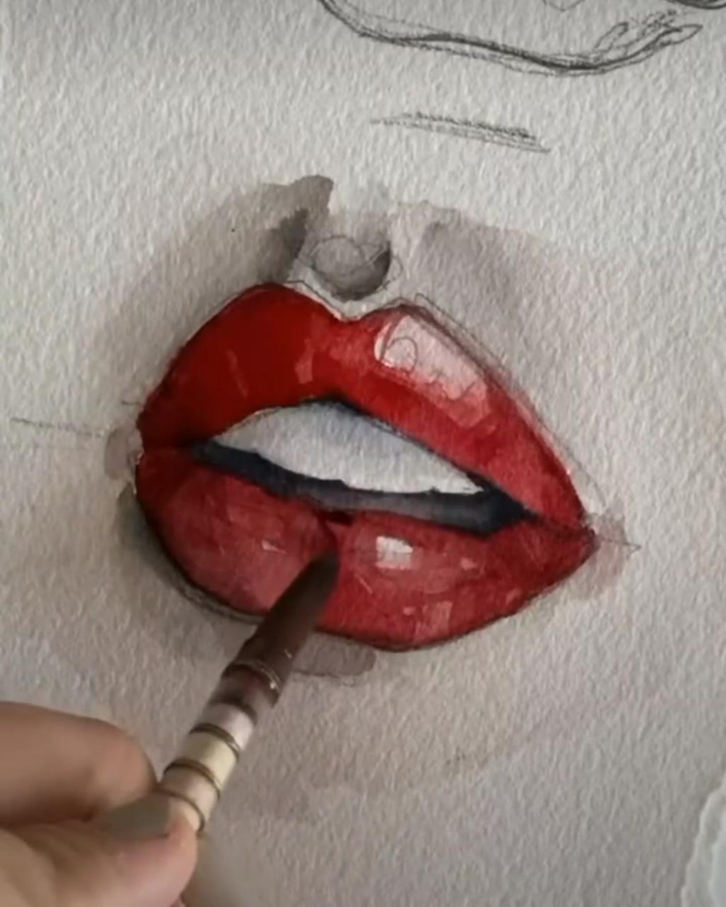 Lips drawing | pencil art drawings
