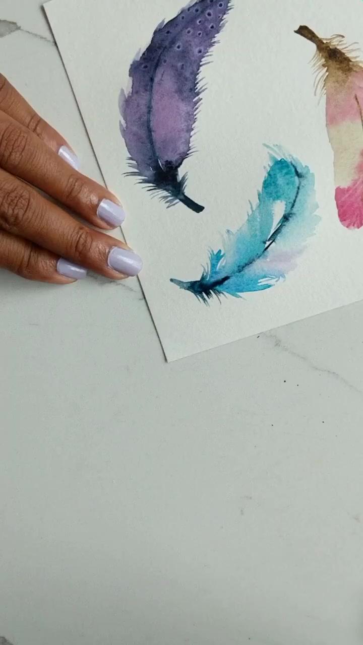 Loose watercolour feathers | aquarela painting