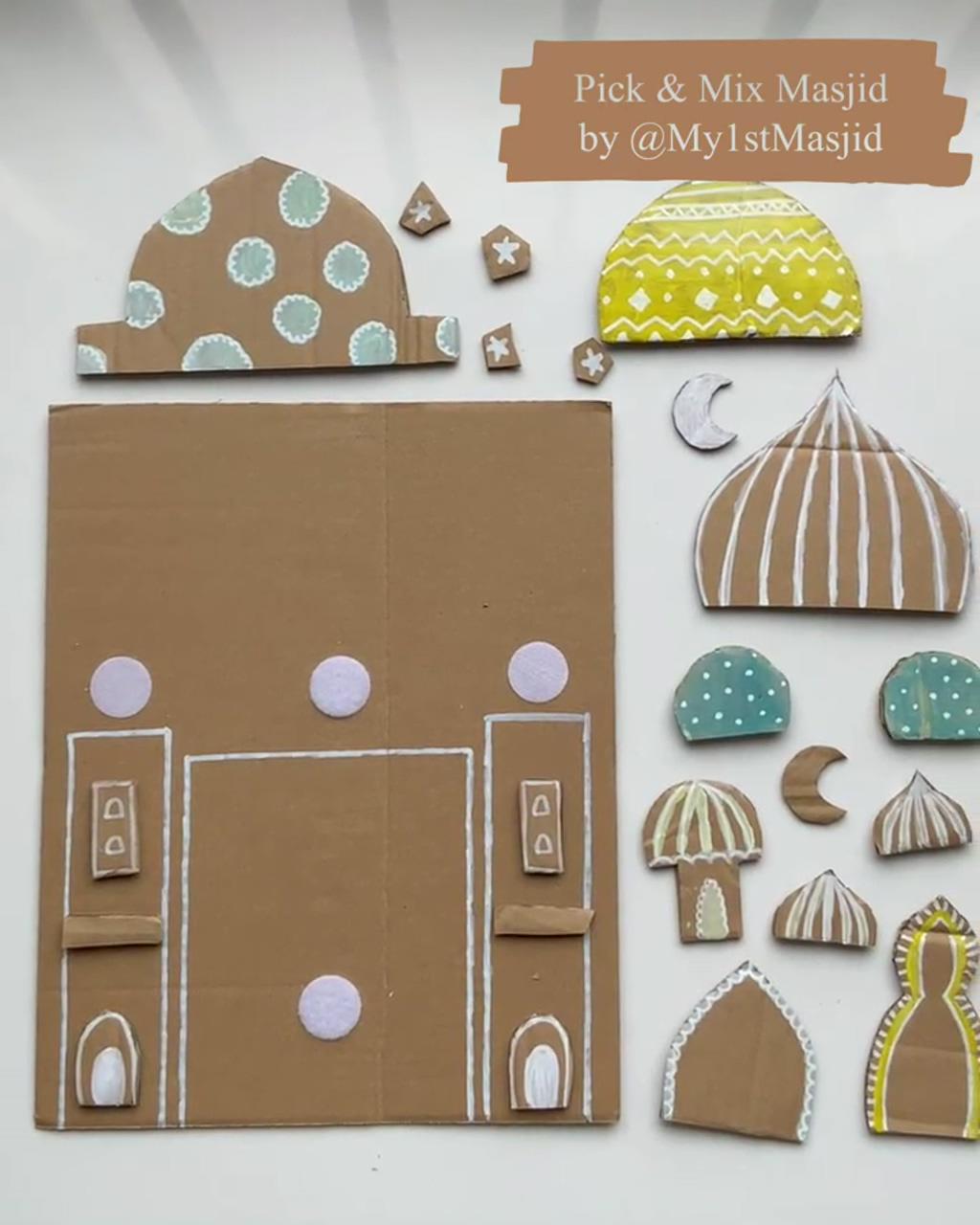 Masjid cardboard craft | muslim kids crafts