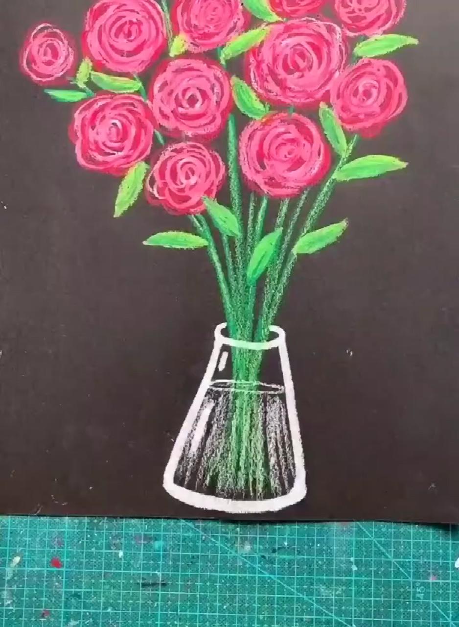 Oil pastel drawings easy | easy flower drawings