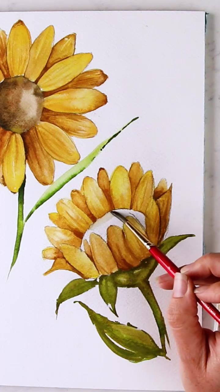 Paint watercolor sunflowers | winter wreath, christmas watercolor, bloom creatives art tutorial