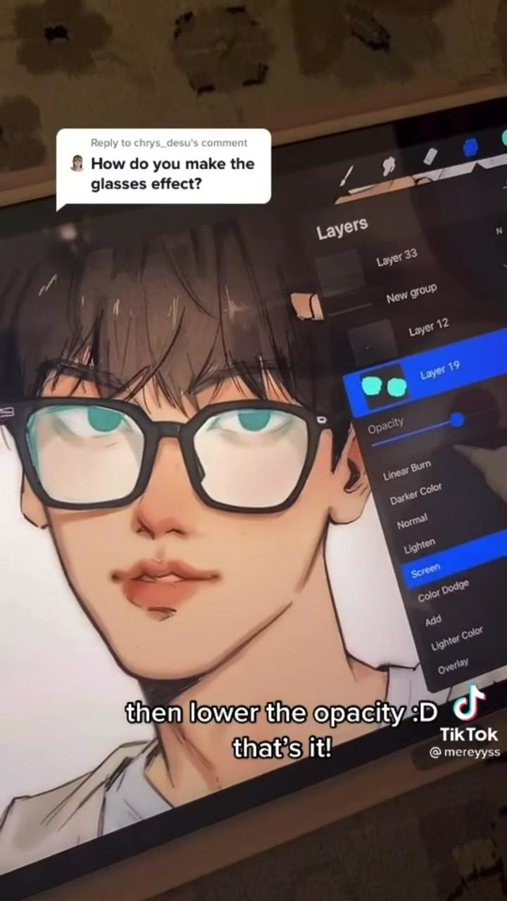 Procreate glasses drawing tutorial | boys face drawn