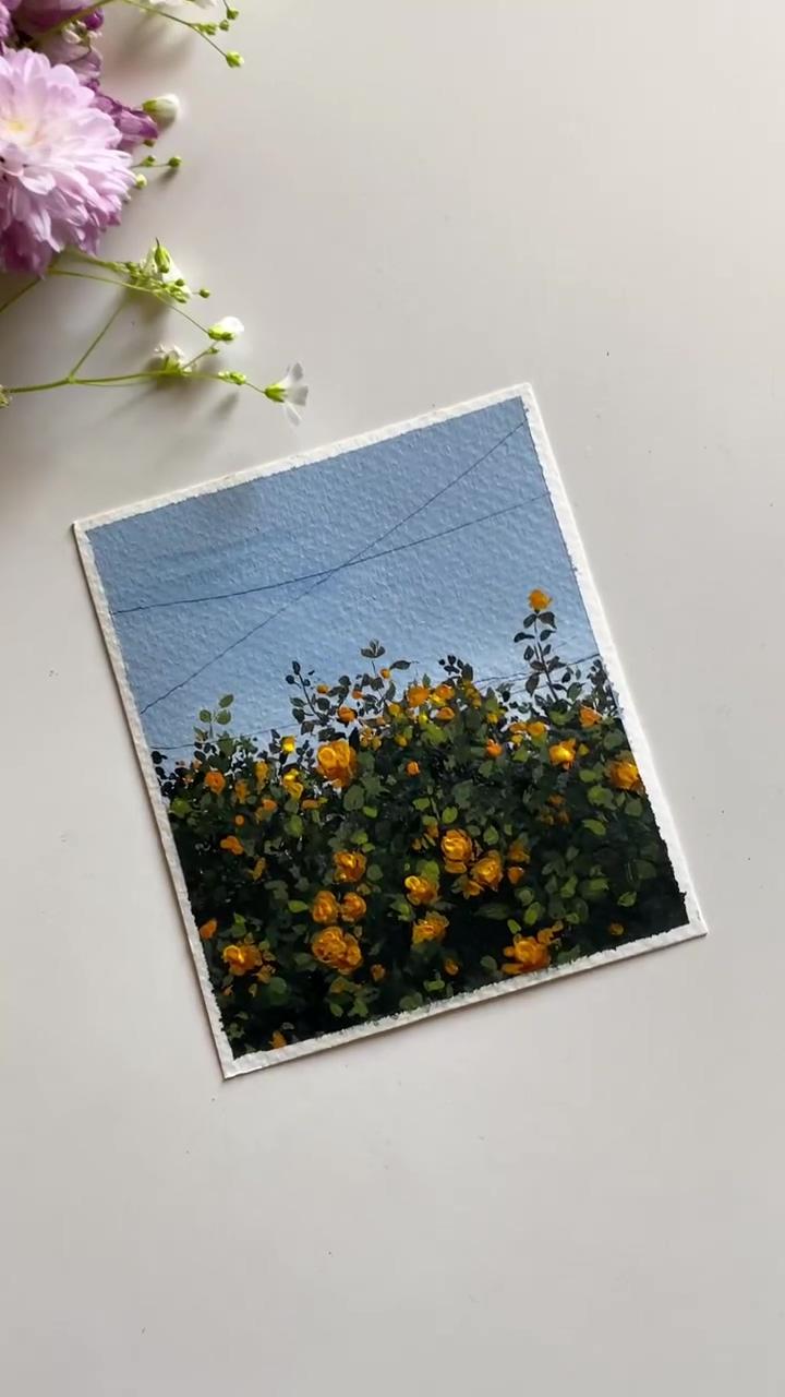 Save for later | sunset acrylic painting 