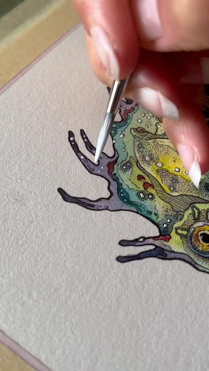 Seahorse wip: watercolor and ink drawing - animal art | kingfisher watercolor painting wip - animal illustration