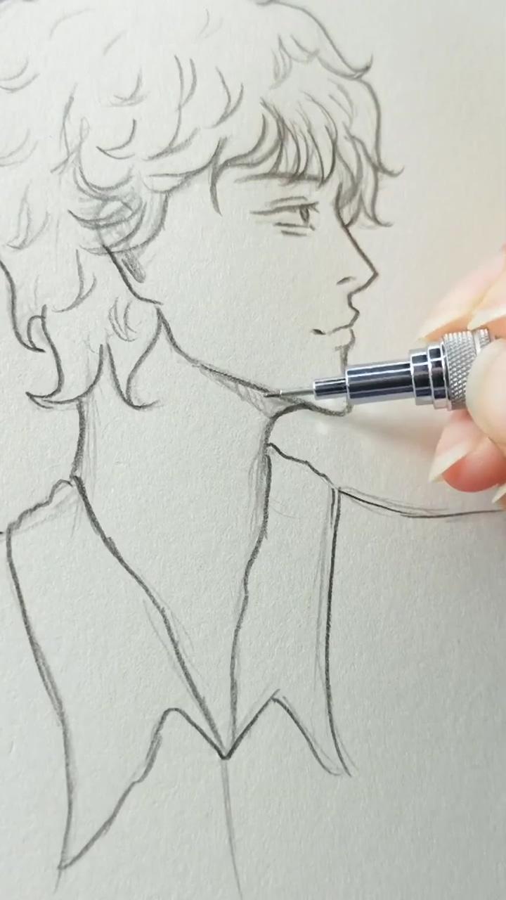 Side profiles tutorial | it does sounds like it was suga singing 
min yoongi, tiktok pencil drawing