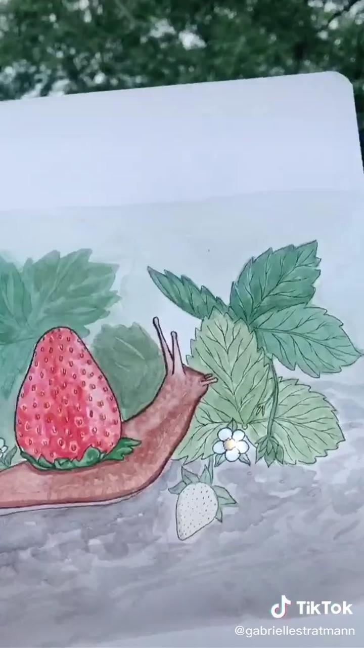 Strawberry snail | art inspiration painting