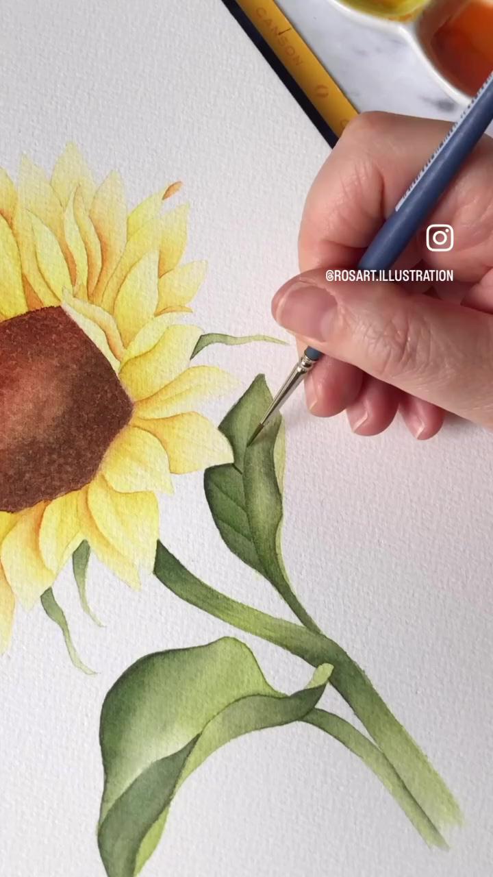 Sunflower | gouache painting by kiaraintheforest