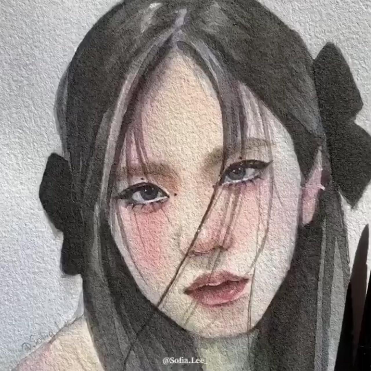 That's so beautiful jisoo art; watercolor art face