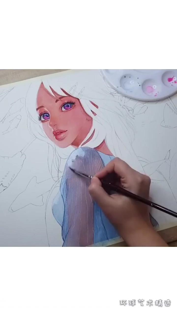 Watercolor painting techniques; painting art lesson