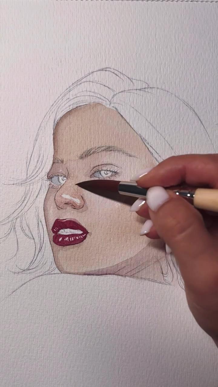 Watercolor process #watercolor #aquarelle #howtopaint #artwork #arttutorial # sketchbook | watercolor art lessons