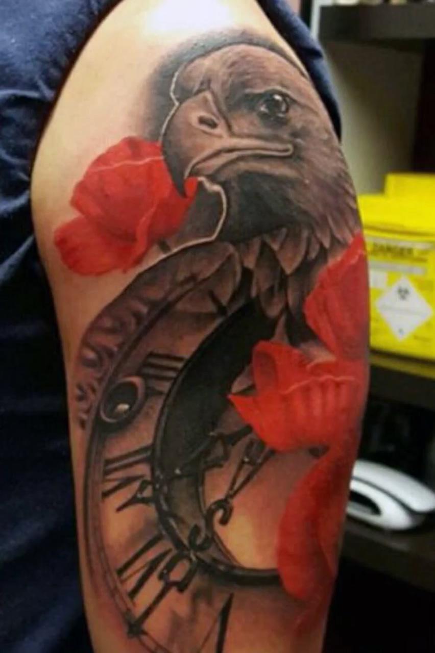 75 eagle tattoos for men - a soaring flight of designs; half sleeve tattoos for guys