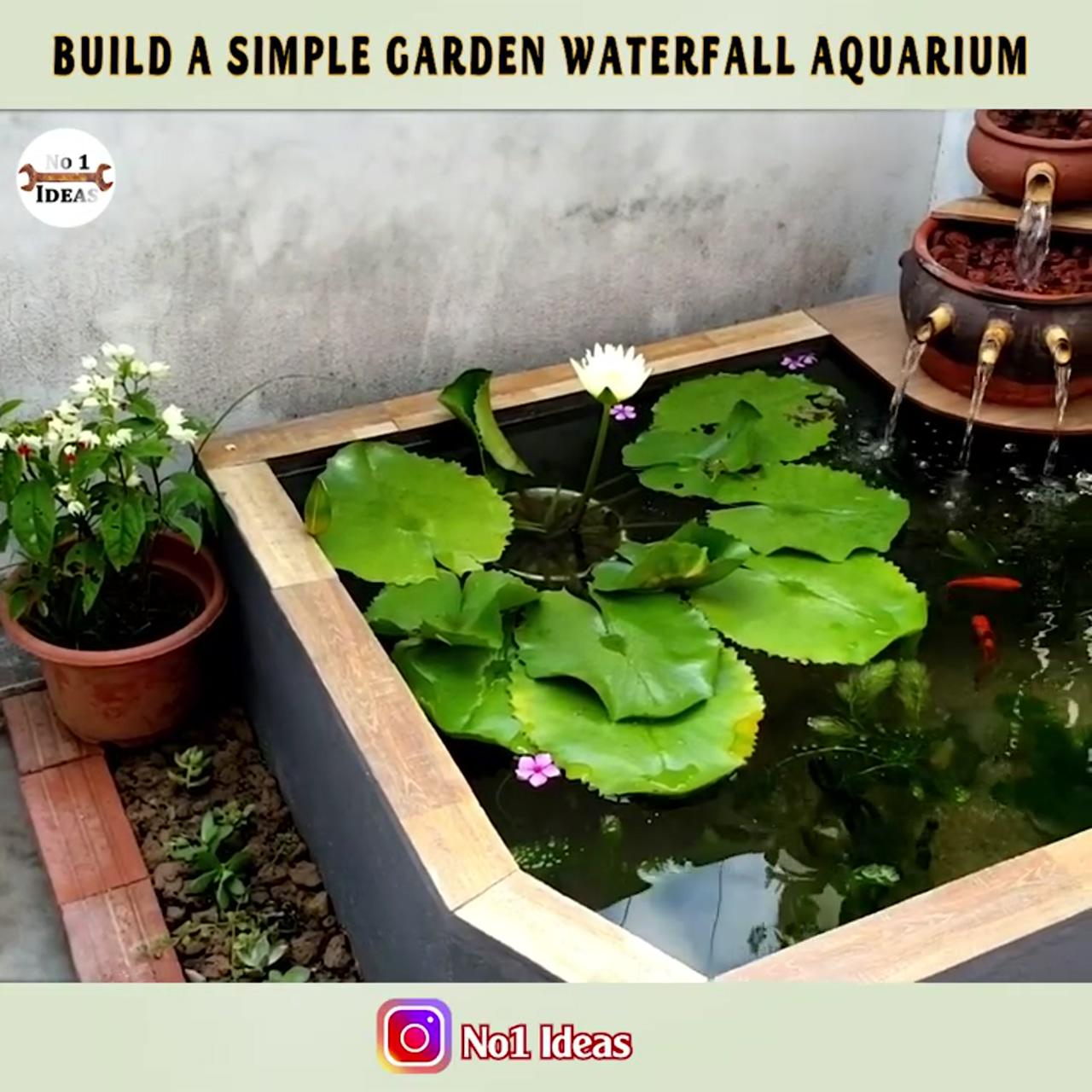Build a simple garden waterfall aquarium for your family; tattoo. tattoo. homage. heavens door