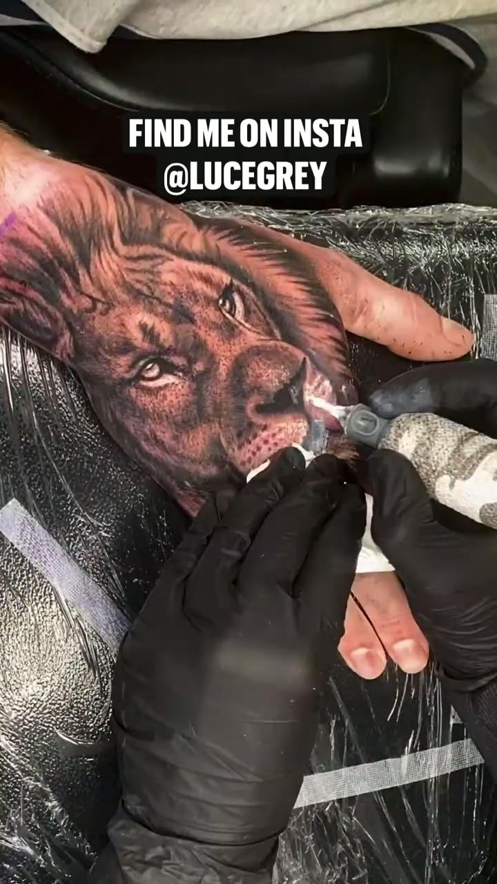 Find me on insta 
 lucegrey; lion tattoo