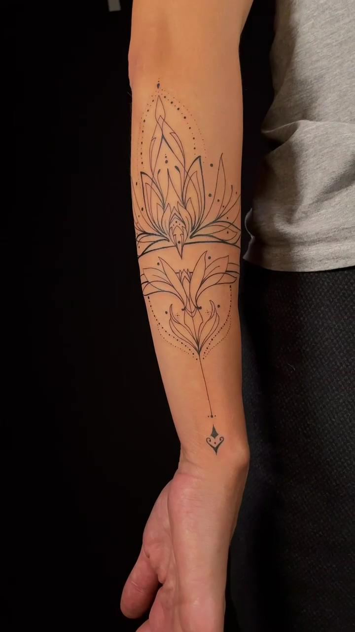 Ornamental tattoo, fineline; medusa tattoo. medusa face tattoo