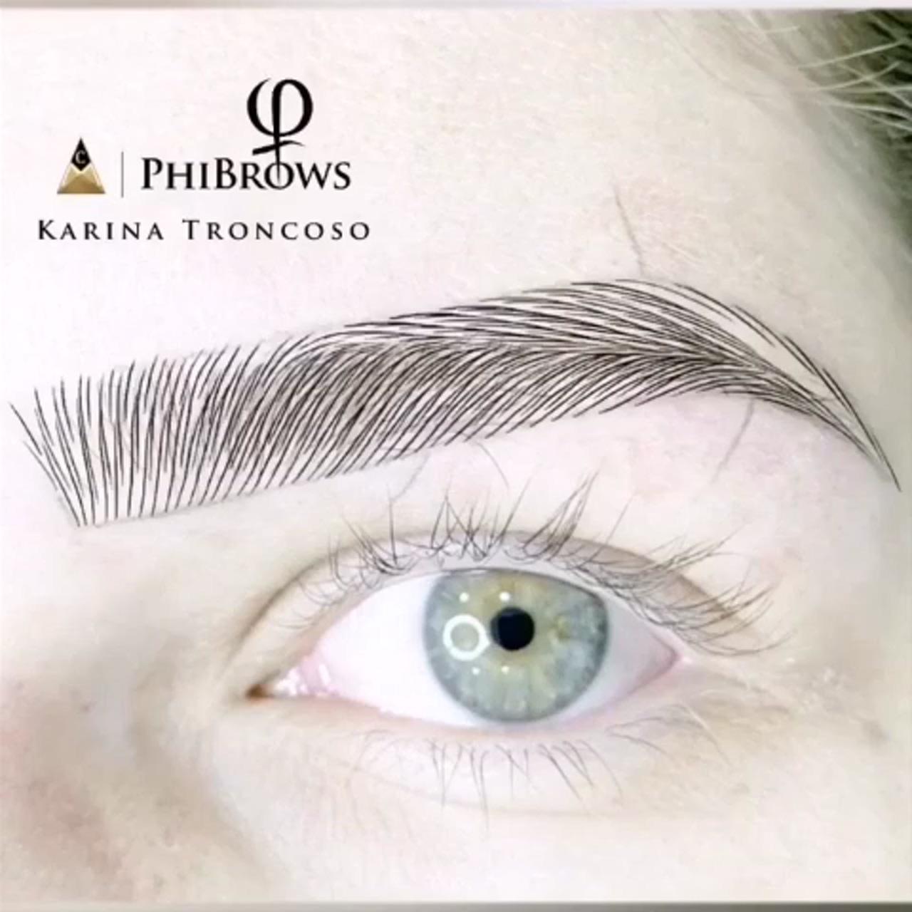 Phi brows microblading tutorial; eyebrow makeup tutorial