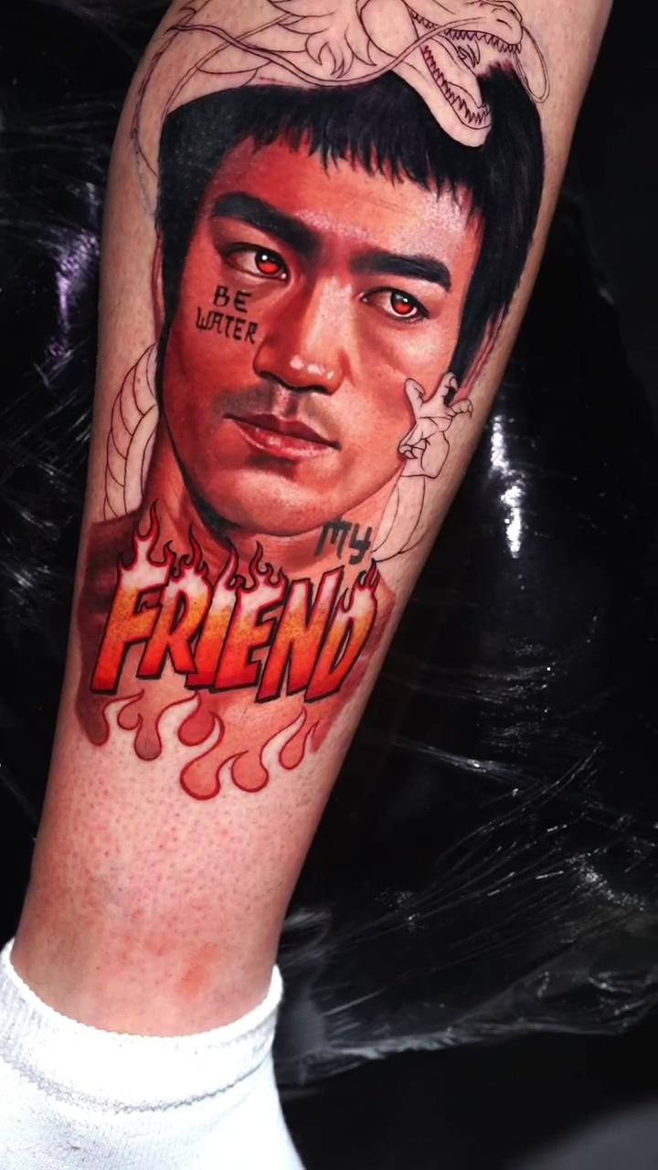 The art of movement: a look into bruce lee tattoos by pablo frias; alan barbosa tattoos