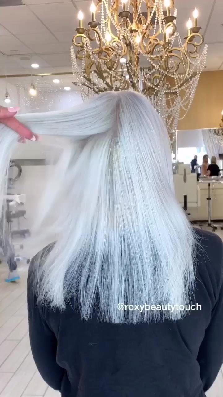 Total blonde correction; white hair color