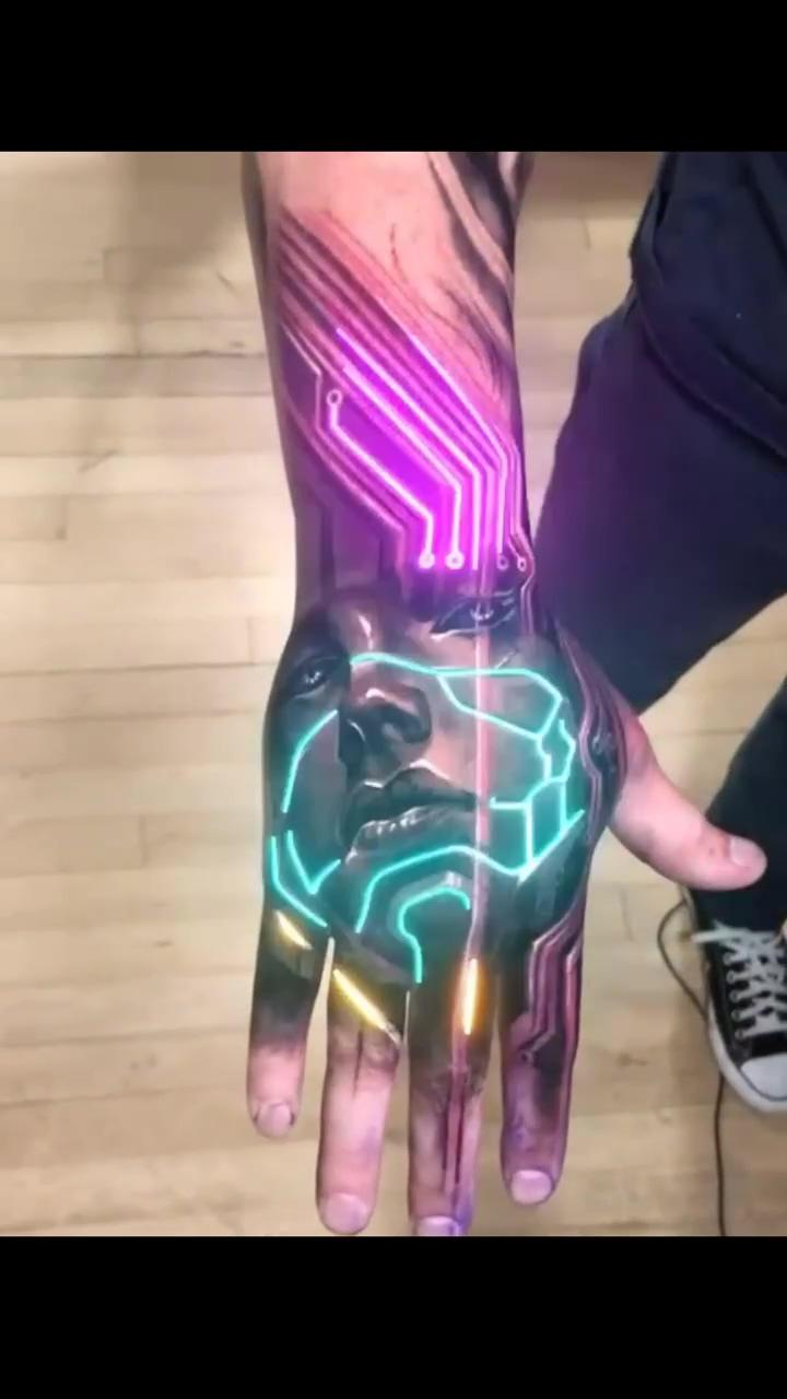 3d full leg sleeve for womens; glow tattoo