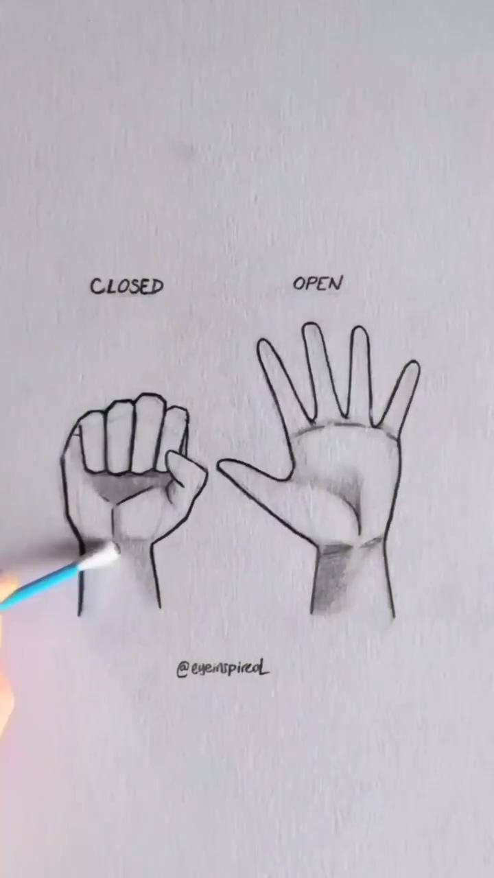 Amazing open and close hand art  ; draw