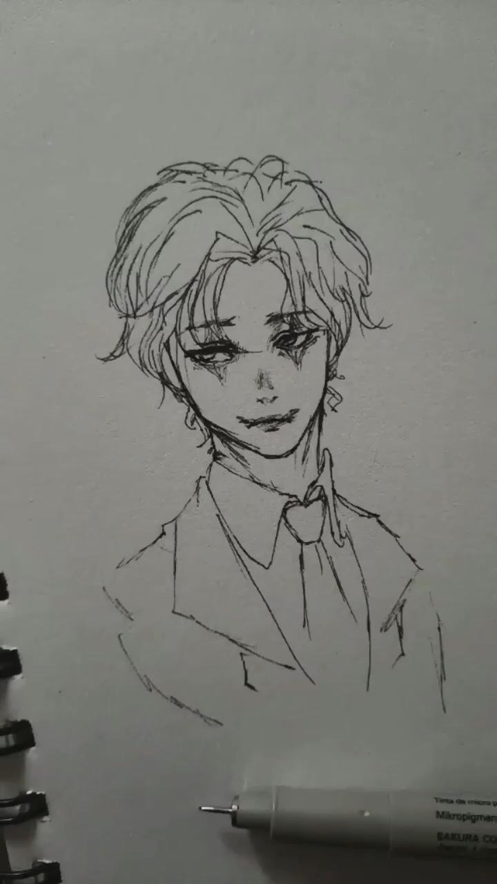 Anime boy; art drawings sketches simple