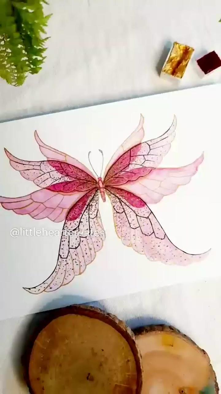 Butterfly art painting; diy watercolor painting