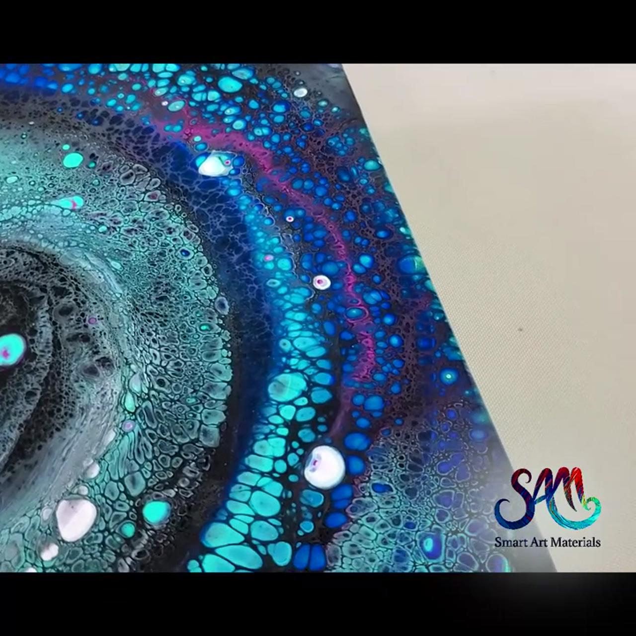Cells go wild fluid painting; acrylic painting diy