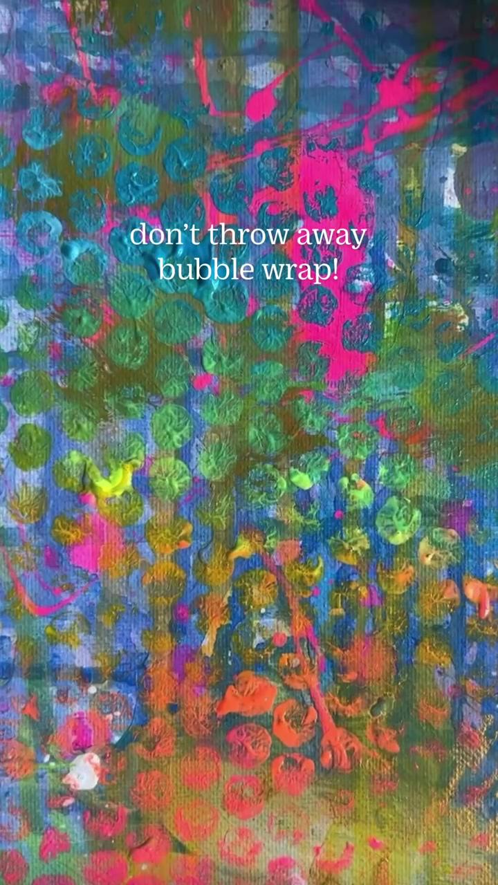 Don't throw away bubble wrap; art video, gold leaf angel wings painting, feather wall art, angels