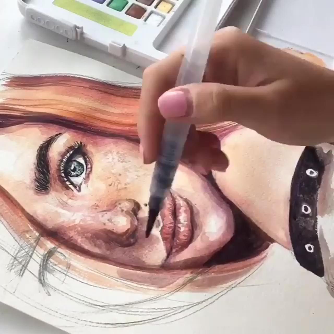 Draw hyperrealistic eye watercolor painting; how to draw hyper realistic eyes watercolor painting