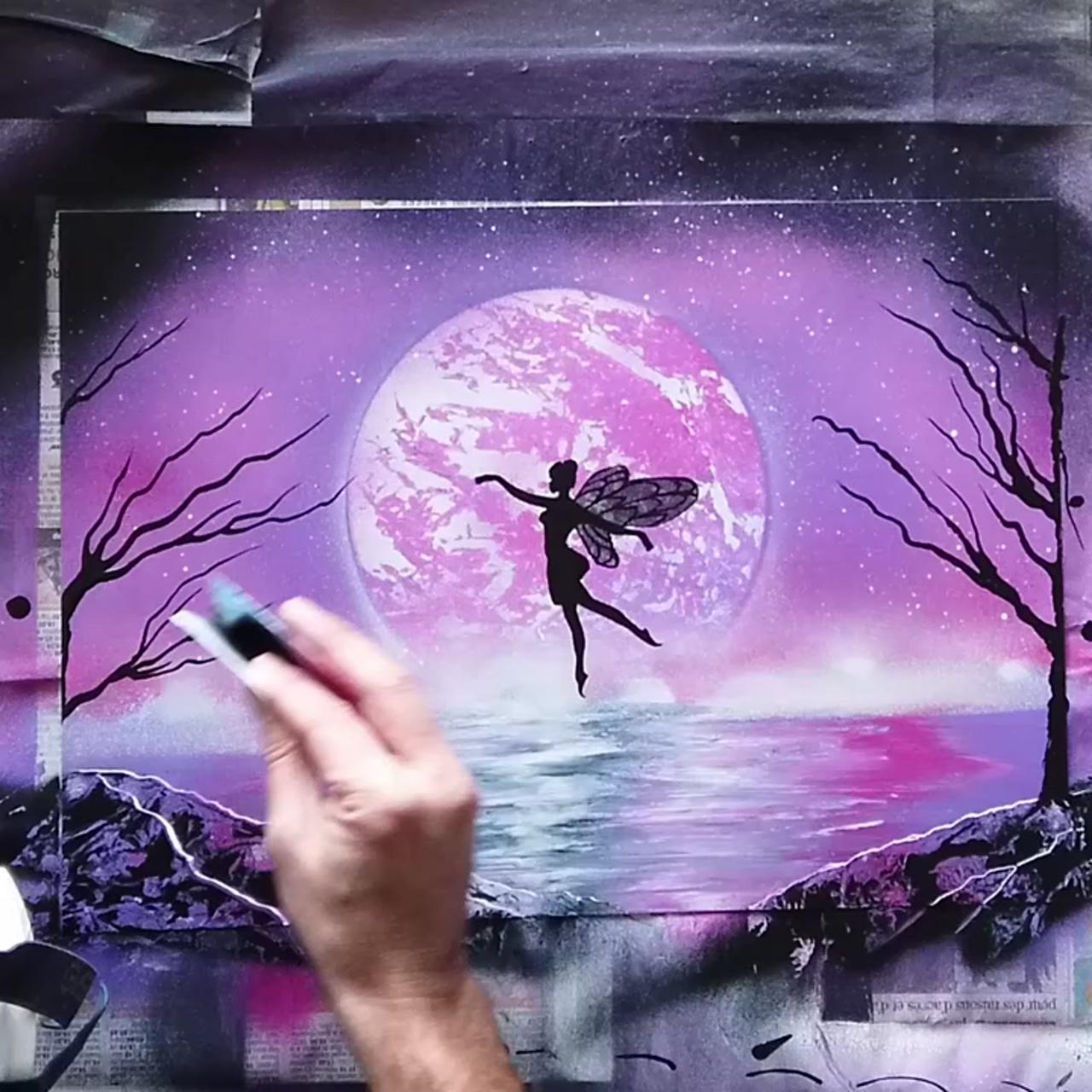 Fairy - spray paint art by ucuetis; how to spray paint