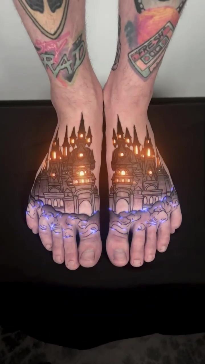 Foot tattoo idea. dm me to get your tattoo light up; michael jordan realism tattoo by noahbissi